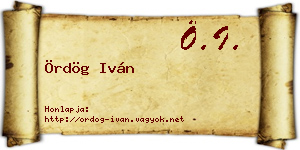 Ördög Iván névjegykártya